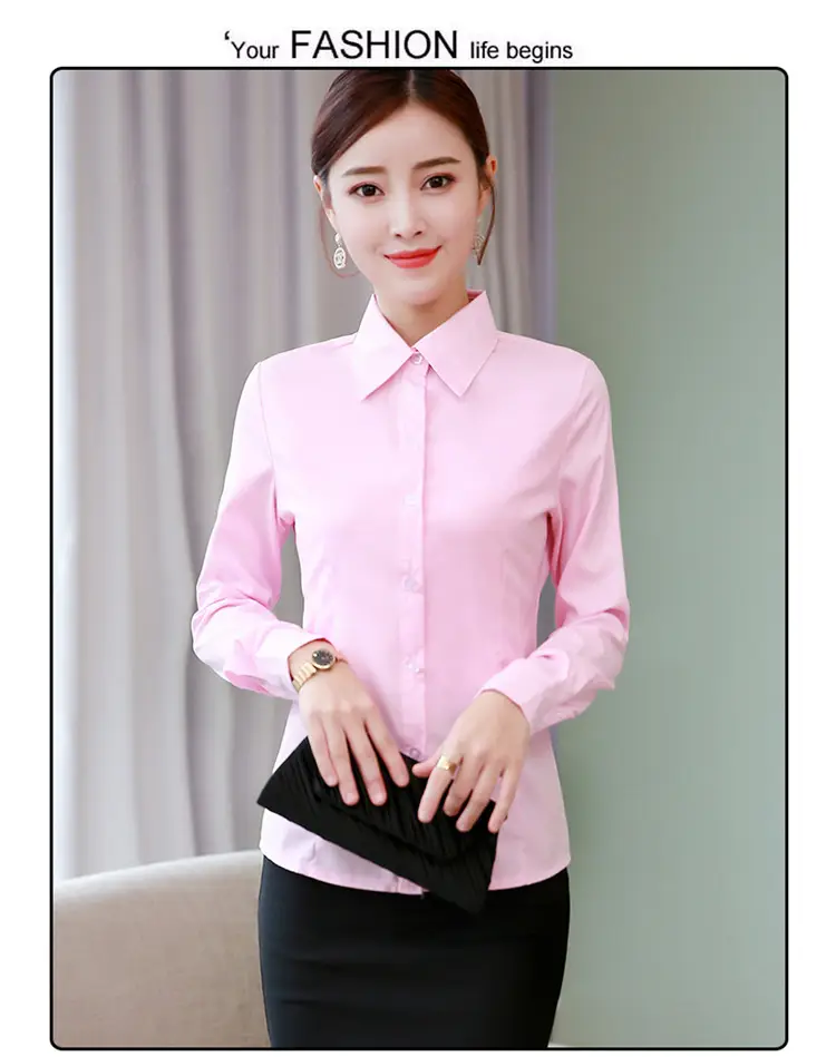 Pink long sleeve micro-elastic