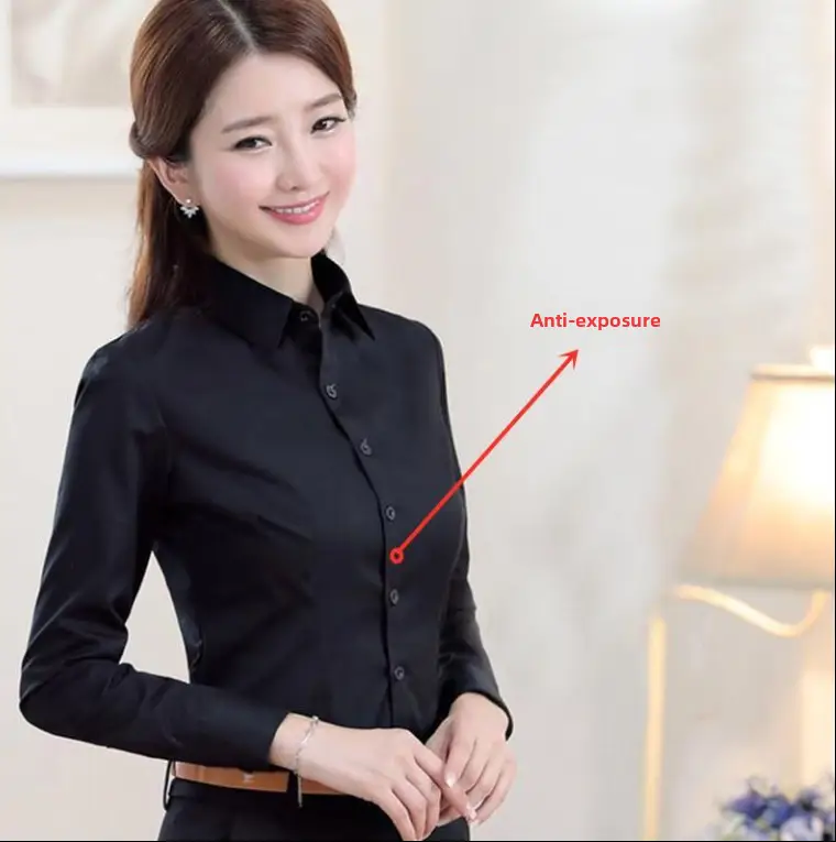 Women's Long Sleeve Anti-Exposure Shirts White Large - Image 32