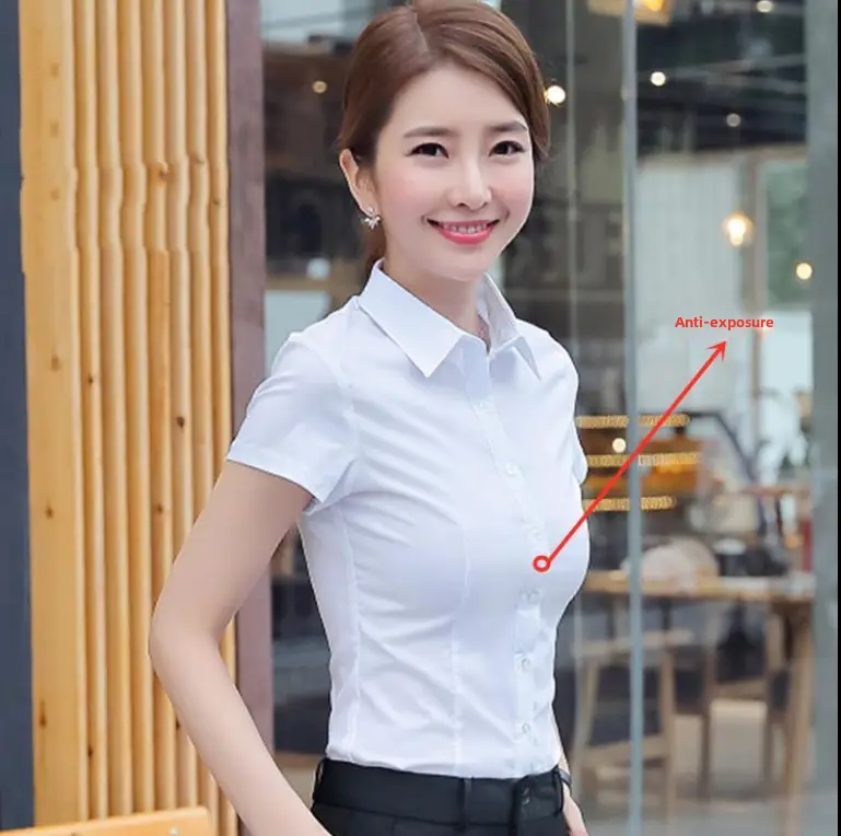 Women's Long Sleeve Anti-Exposure Shirts White Large - Image 66
