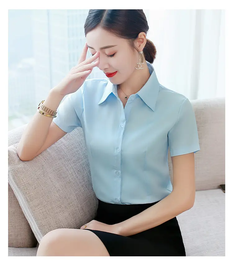 Women's Long Sleeve Anti-Exposure Shirts White Large - Image 8