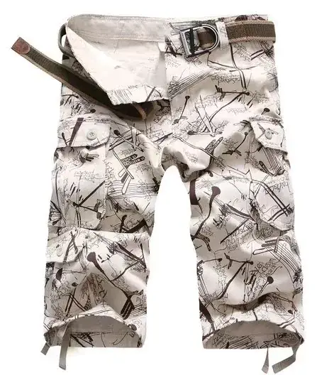 2017 Camouflage Cropped Pants Men Plus Size Pure Cotton
