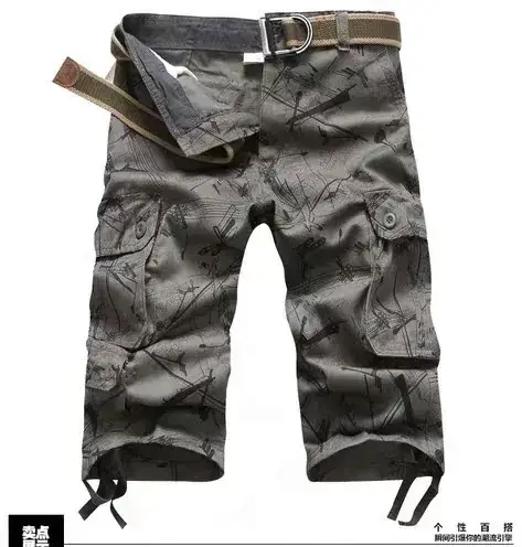 2017 Camouflage Cropped Pants Men Plus Size Pure Cotton - Image 3