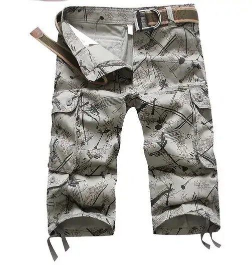 2017 Camouflage Cropped Pants Men Plus Size Pure Cotton - Image 4