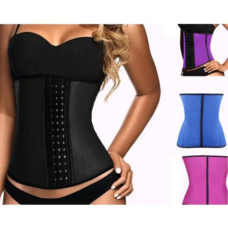 Blue Three-Breasted Zipper Waist Belt Corset