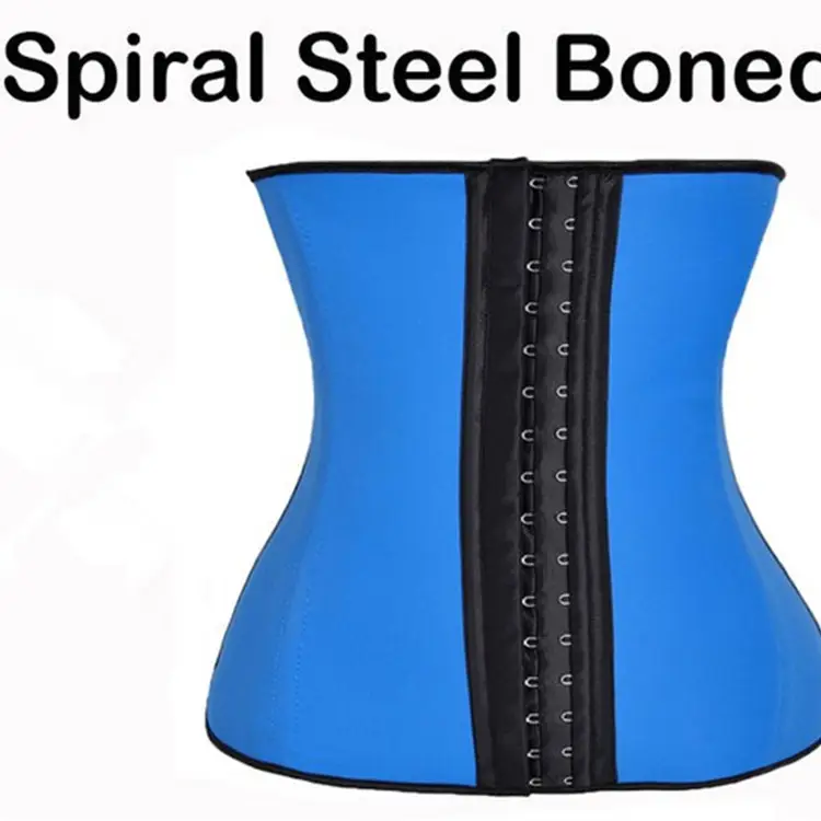 Blue Three-Breasted Zipper Waist Belt Corset