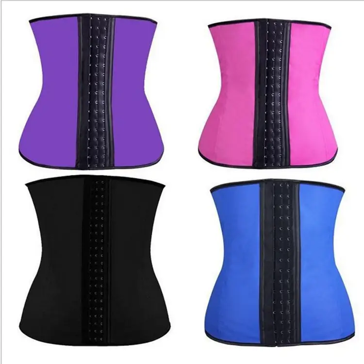 Blue Three-Breasted Zipper Waist Belt Corset