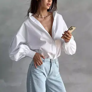 White Korean Style Ruffled Lace Shirt for Women — feature 4
