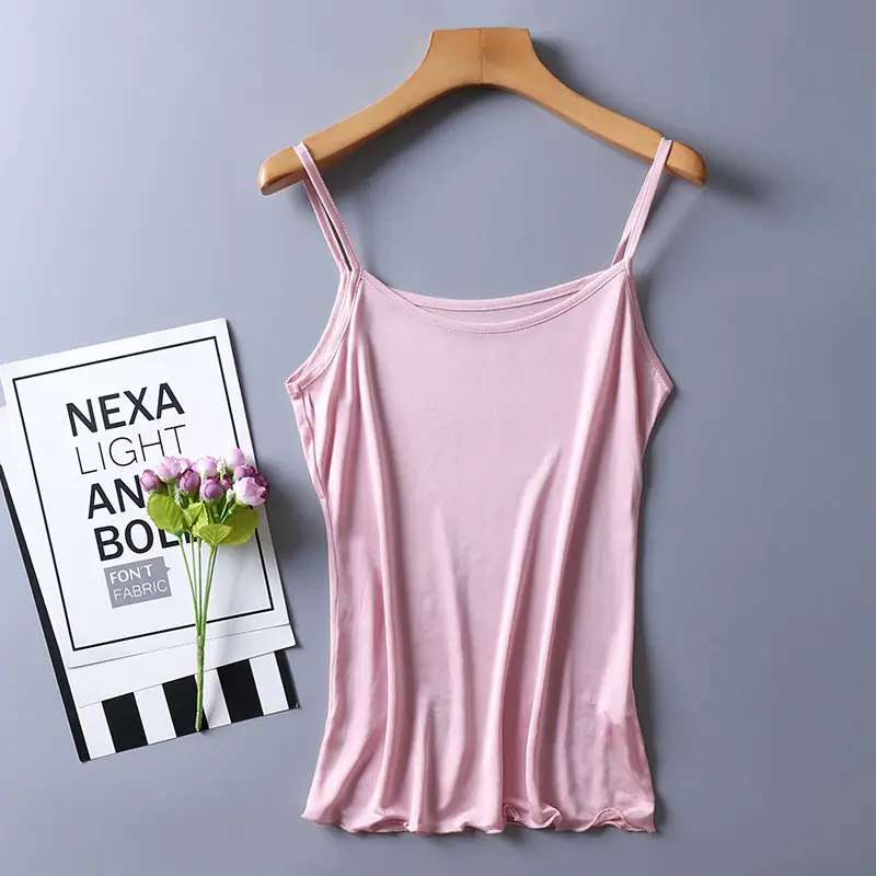 Pink Silk Halter Top with Embroidered Edge - Image 5