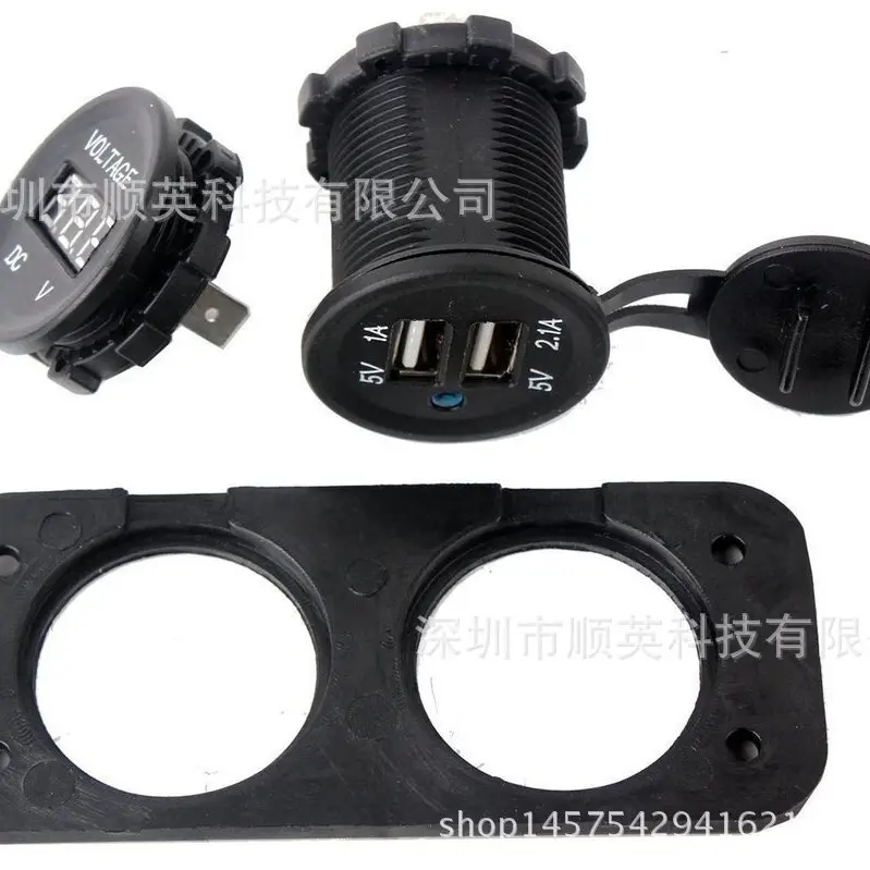 Dual USB Car Charger with DC Voltmeter 12-24V - Image 3