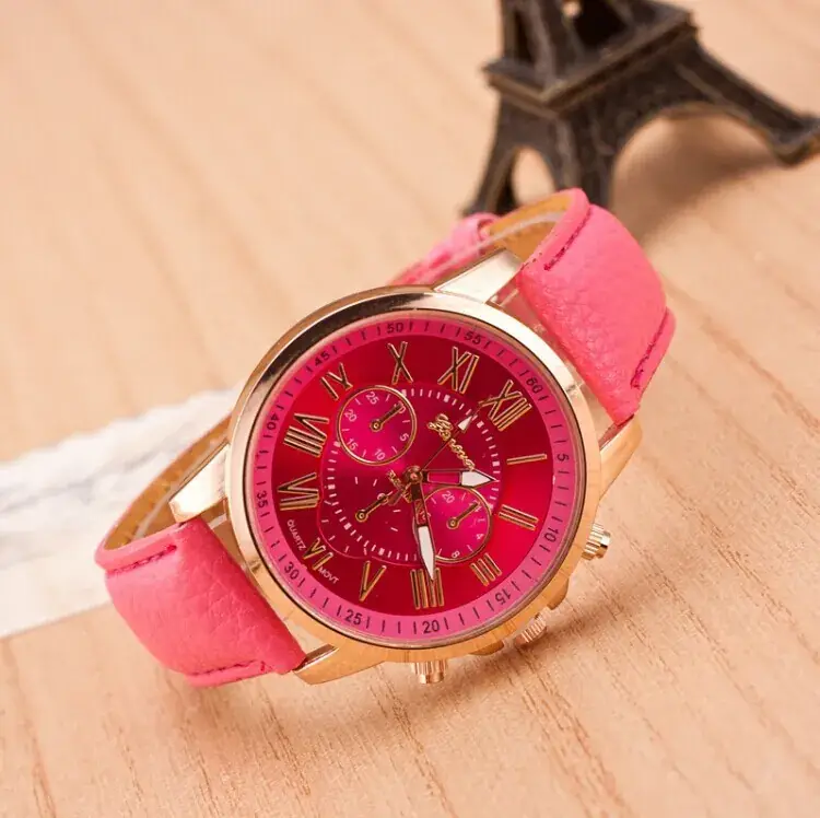 Women's Green Roman Dial Geneva Watch with Rose Gold Case - Image 11
