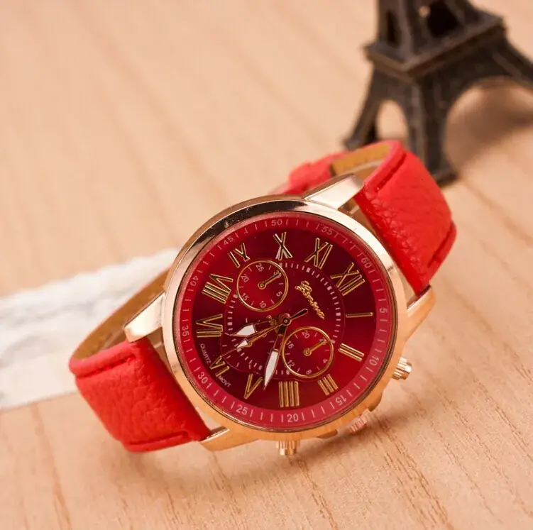 Women's Green Roman Dial Geneva Watch with Rose Gold Case - Image 3