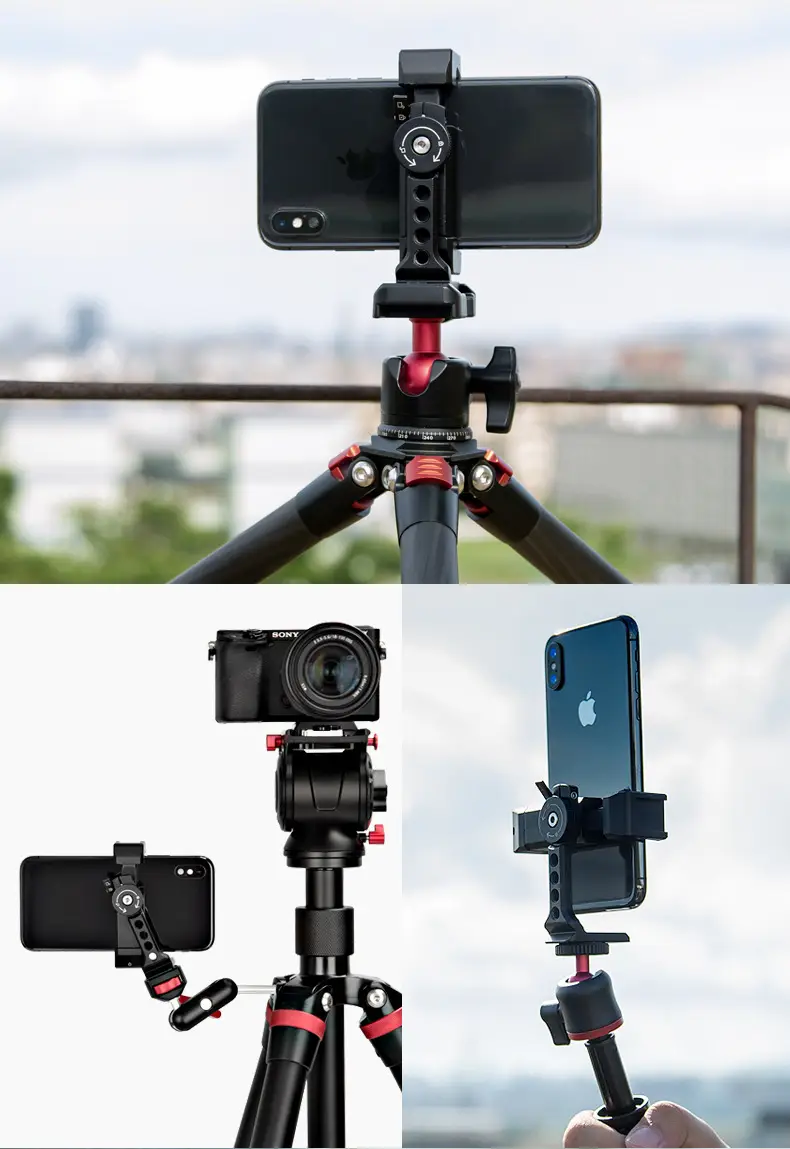 One-Line Type Mobile Phone Clip E-Shaped Clip Rotating All-Metal Horizontal and Vertical Shooting Live Broadcast Tripod Fixed Clip Green Screen Live Broadcast Digital Computer — feature 6