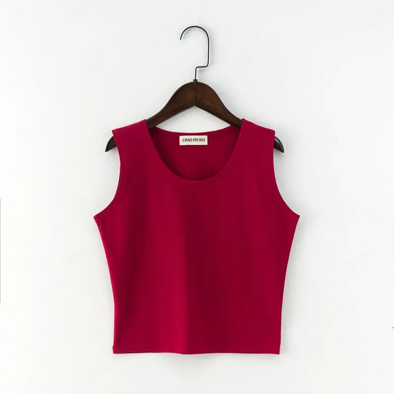 Women Sleeveless T-Shirt Grey Korean Style Summer Wear - Image 4