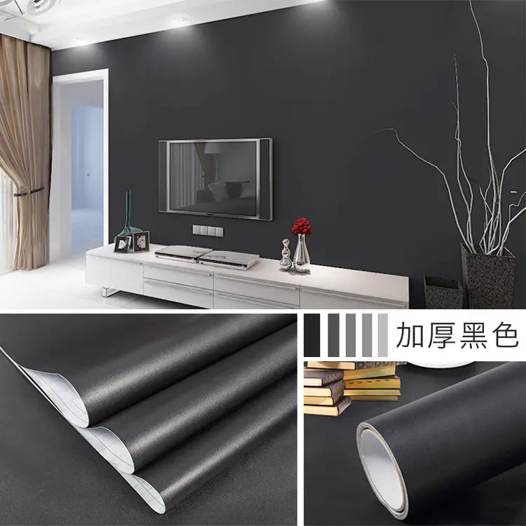 Solid Color Wallpaper Self-adhesive Dormitory Waterproof Wallpaper Thickened Bedroom Living Room Warm Stickers Renovation Background Wall Stickers - Image 17