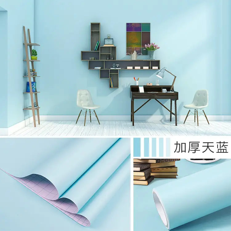 Solid Color Wallpaper Self-adhesive Dormitory Waterproof Wallpaper Thickened Bedroom Living Room Warm Stickers Renovation Background Wall Stickers - Image 23