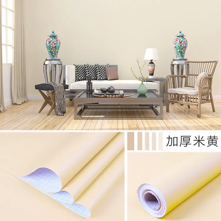 Solid Color Wallpaper Self-adhesive Dormitory Waterproof Wallpaper Thickened Bedroom Living Room Warm Stickers Renovation Background Wall Stickers - Image 28