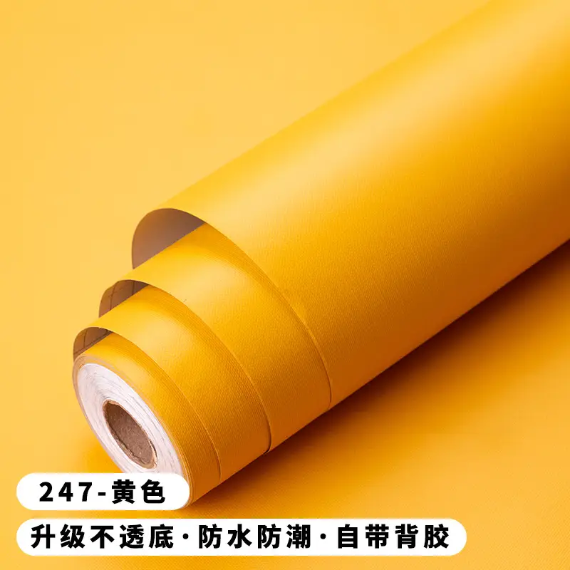 Solid Color Wallpaper Self-adhesive Dormitory Waterproof Wallpaper Thickened Bedroom Living Room Warm Stickers Renovation Background Wall Stickers - Image 5