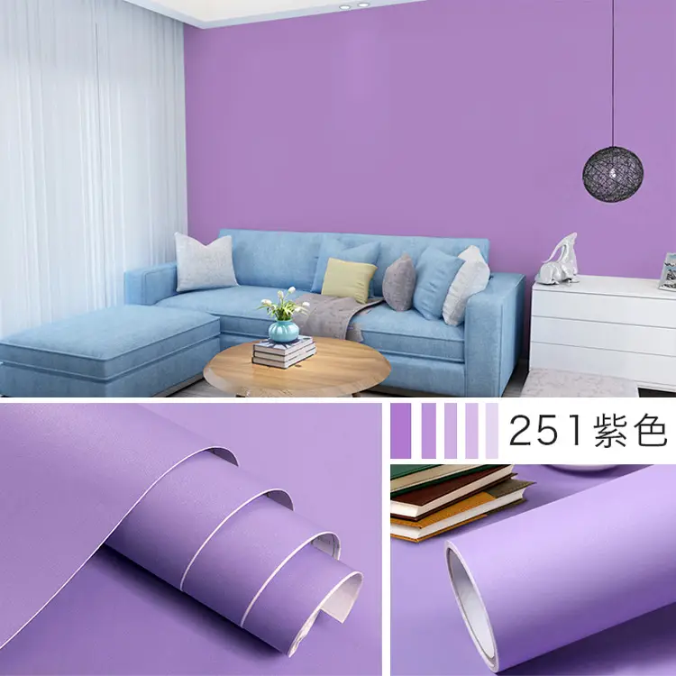 Solid Color Wallpaper Self-adhesive Dormitory Waterproof Wallpaper Thickened Bedroom Living Room Warm Stickers Renovation Background Wall Stickers - Image 8