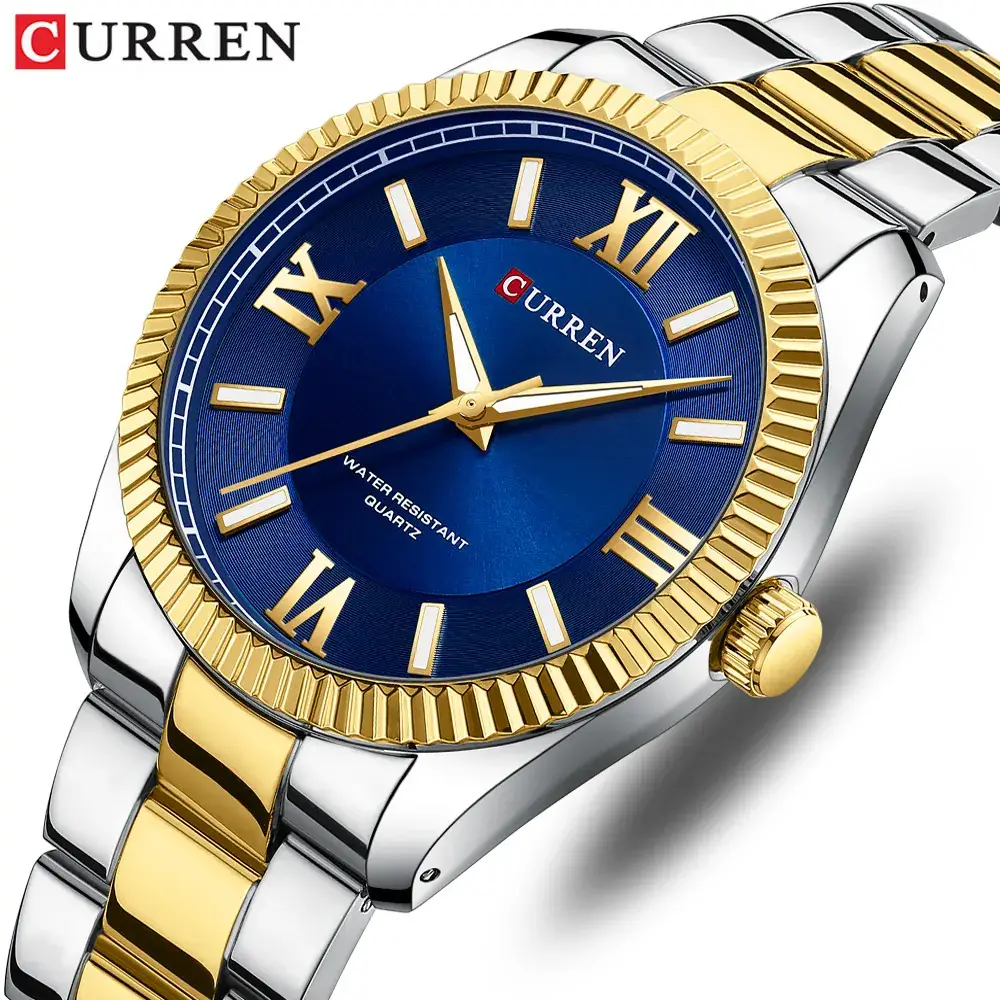 Men's Waterproof Quartz Watch with Gold Steel Band - Image 6