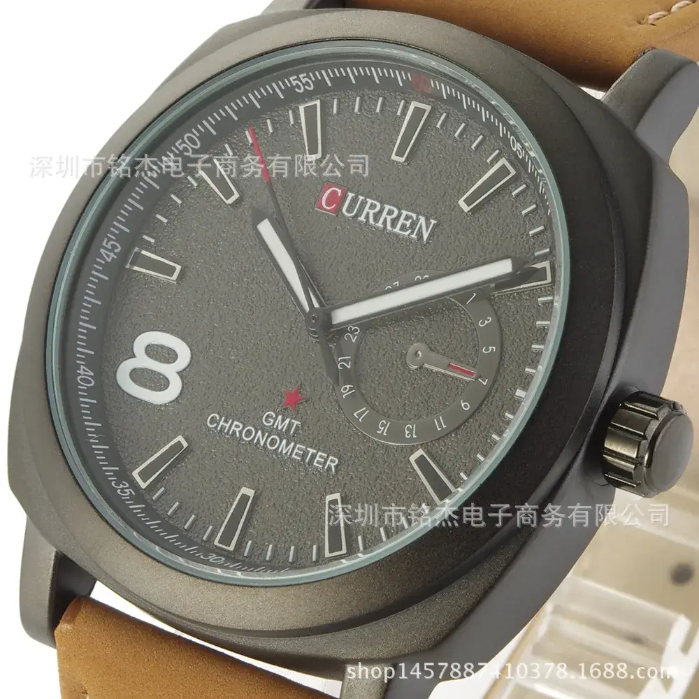 Men's Belt Watch Sports Quartz Black Brown
