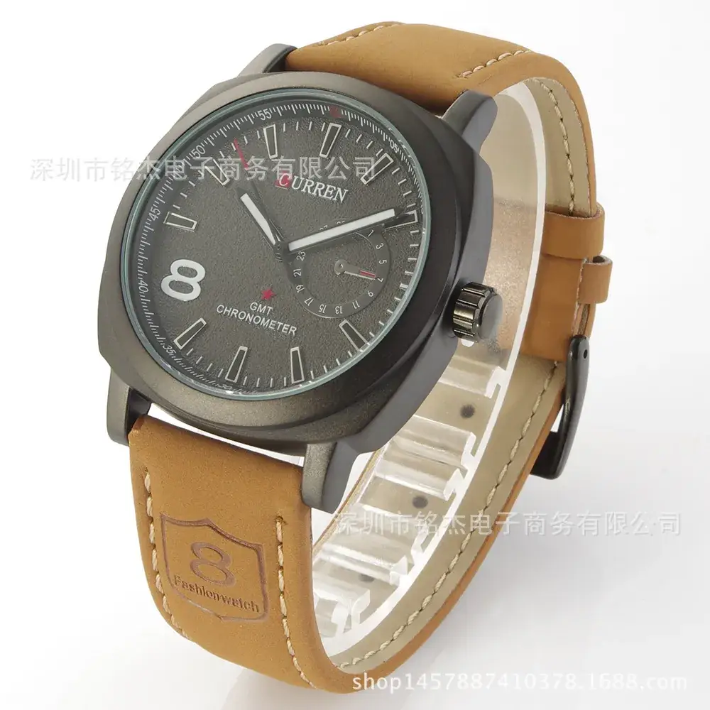 Men's Belt Watch Sports Quartz Black Brown
