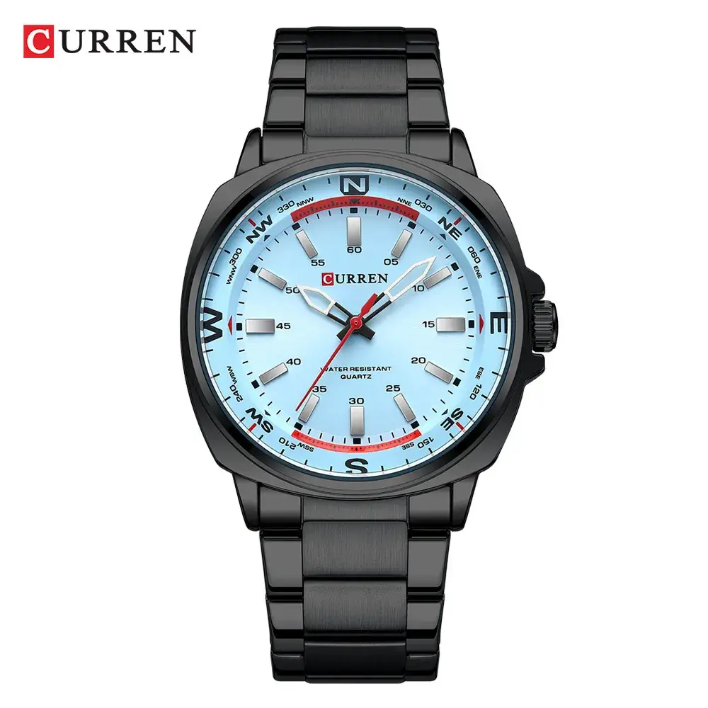 Men's Waterproof Steel Sports Watch with Blue Dial - Image 9