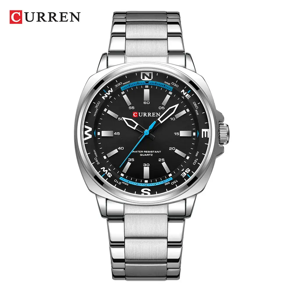 Men's Waterproof Steel Sports Watch with Blue Dial - Image 2