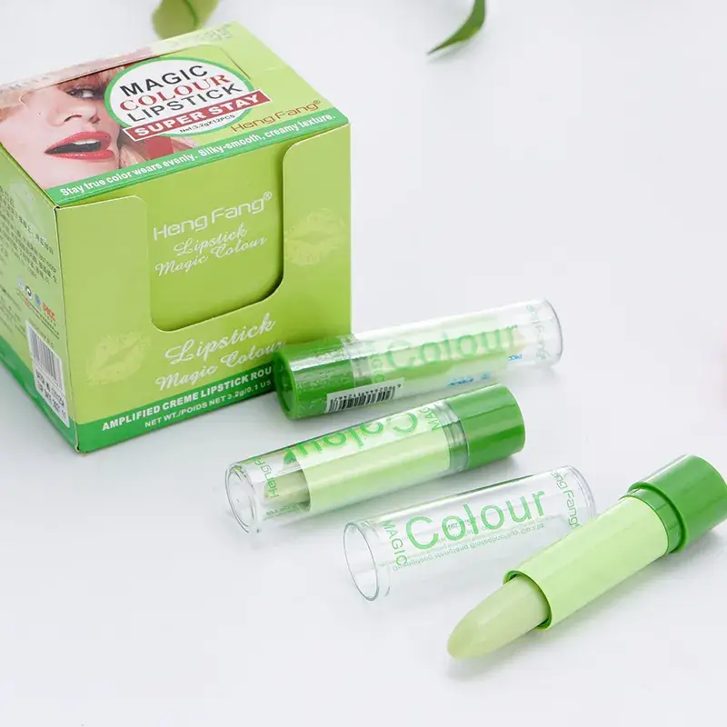 Aloe Vera Green Lipstick for Girls Non-Fading Color-Changing - Image 3