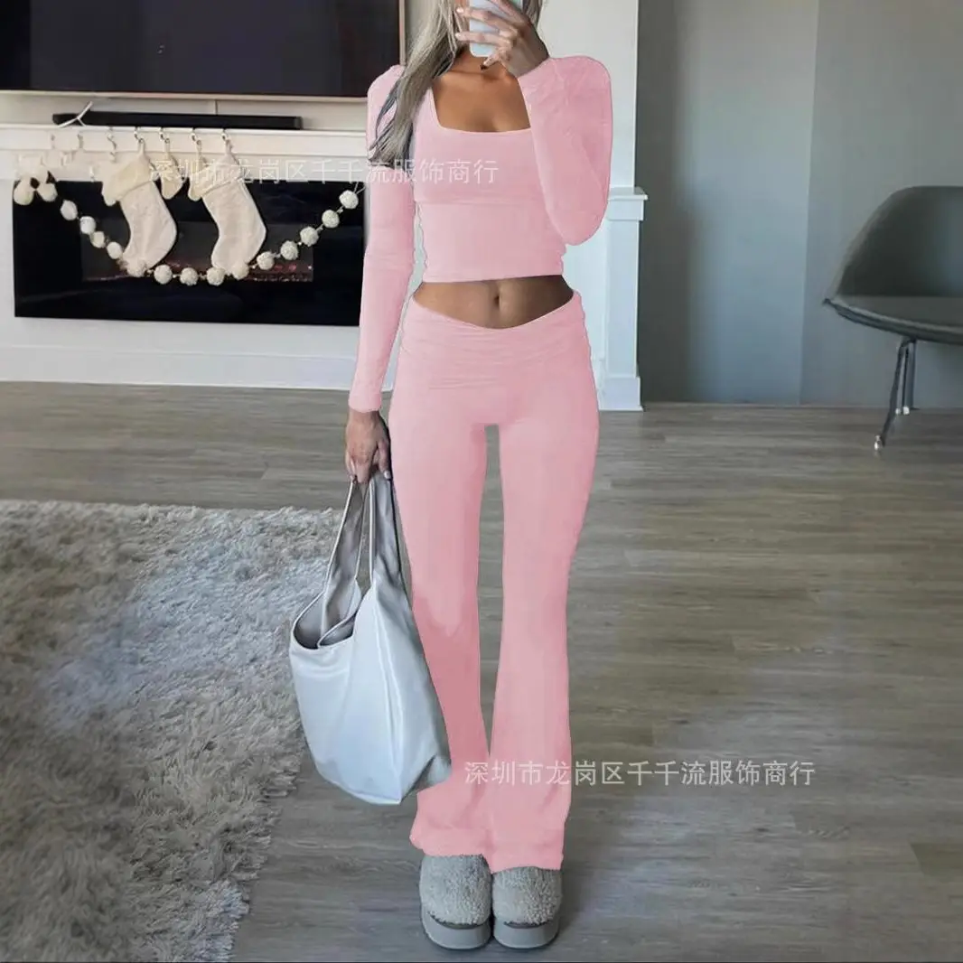 2024 Pink Slim Fit Long Sleeve Two-Piece Suit - Image 2