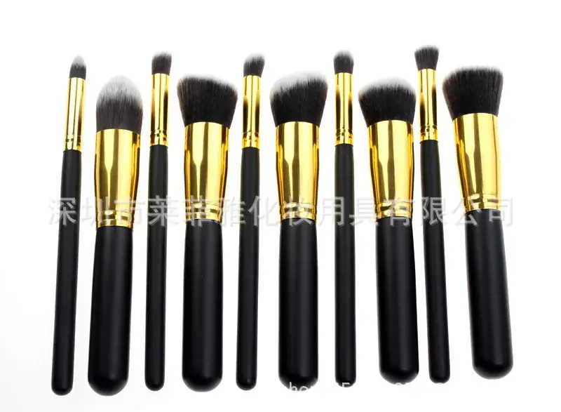 Black-Gold 10pcs makeup brush2