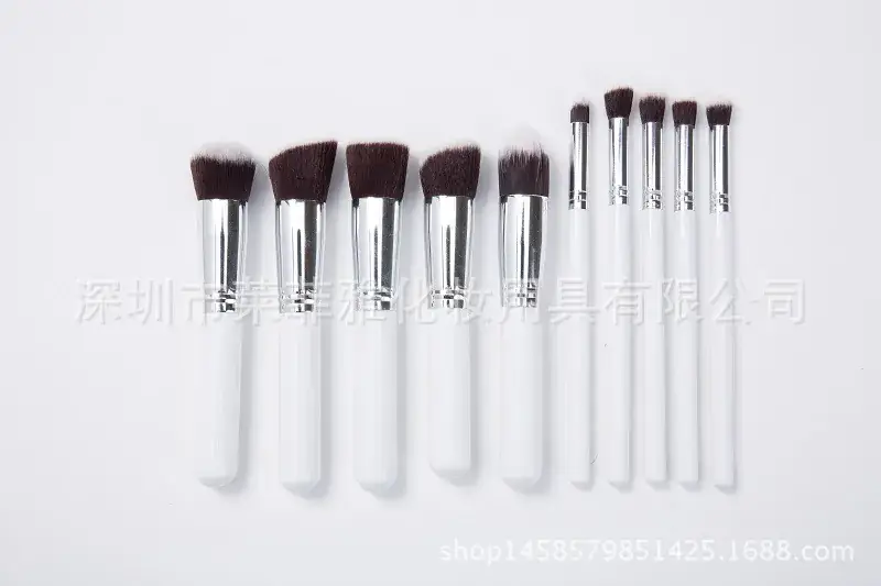 White-Silver 10pcs makeup brus