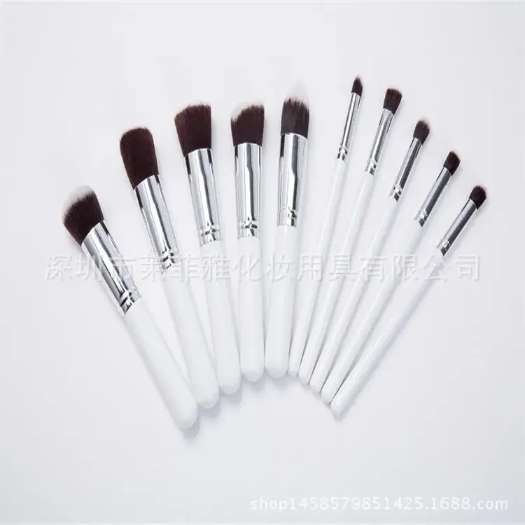 White-Silver 10pcs makeup brus