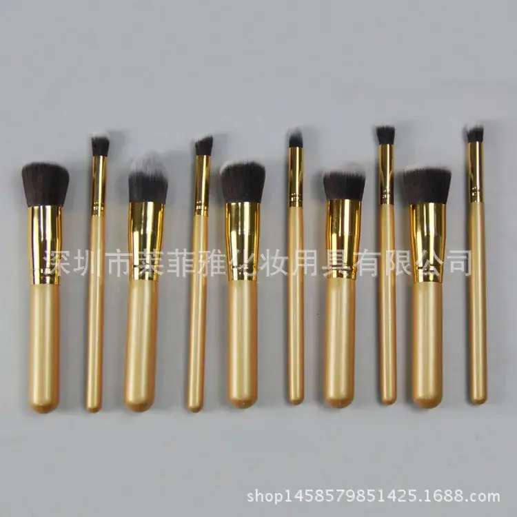 Gold 10pcs makeup brush6