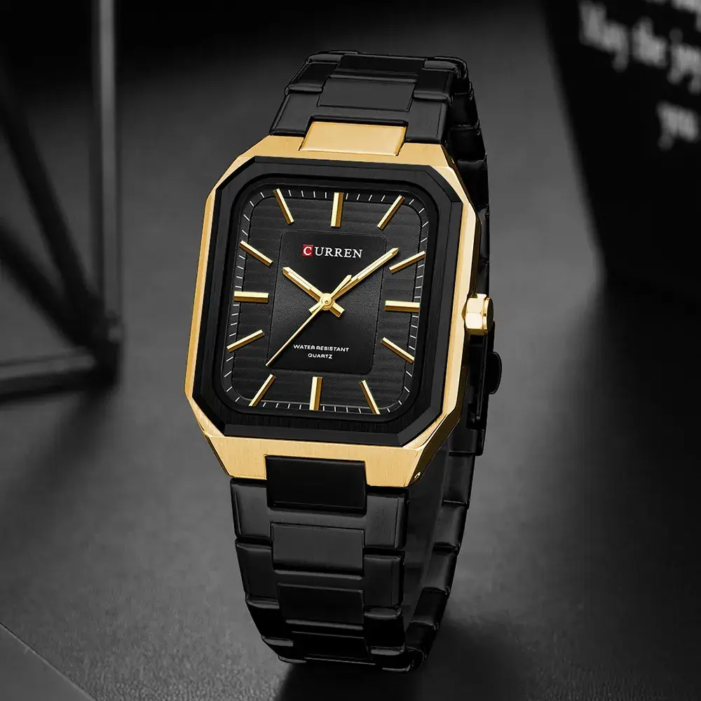 CURREN Men's Gold Silver Quartz Watch with Chain Strap - Image 9