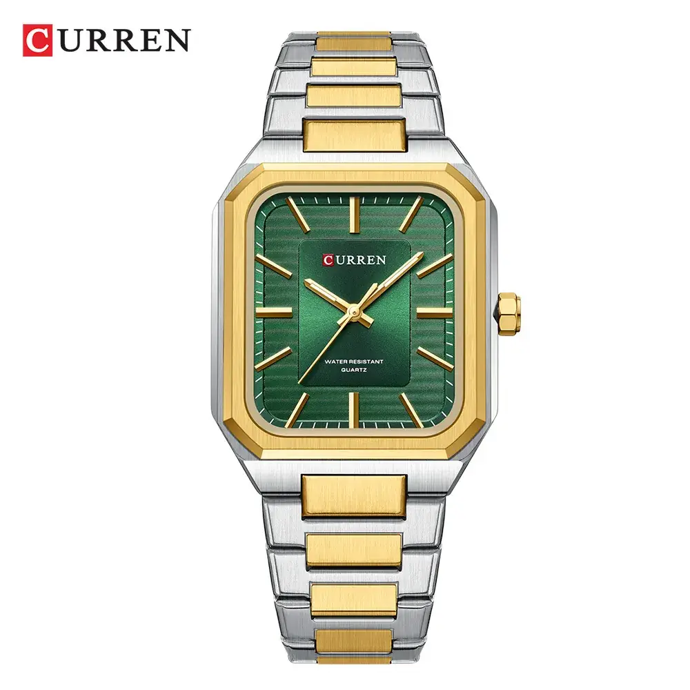 CURREN Men's Gold Silver Quartz Watch with Chain Strap - Image 2
