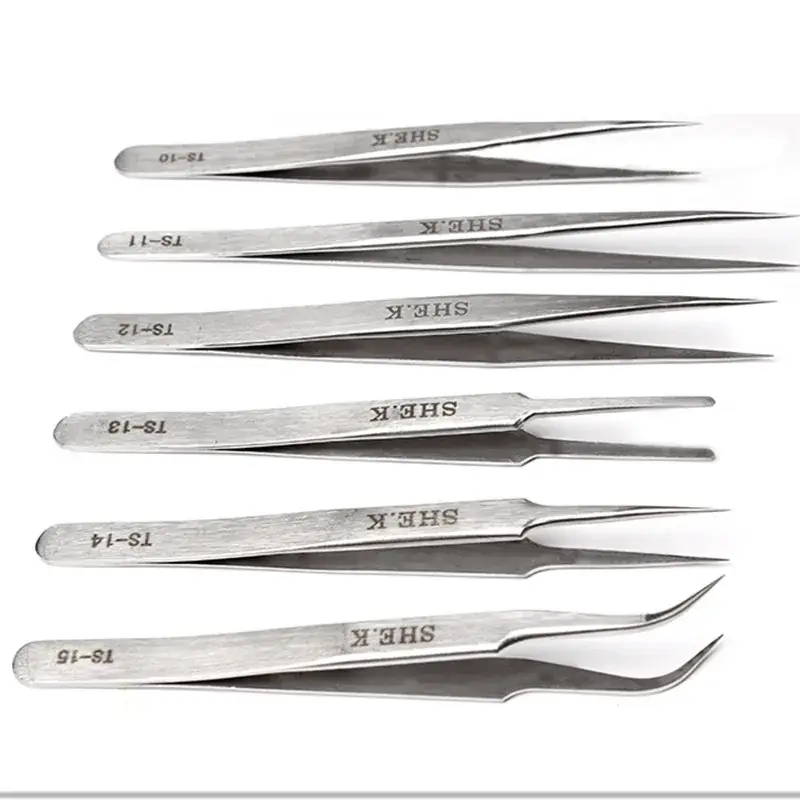 Stainless Steel Anti-Static Pointed Tweezers 6 Pack