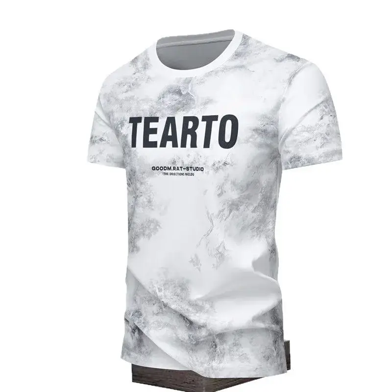 Men Green Fashion Printed T-Shirt Short Sleeve Casual Wear