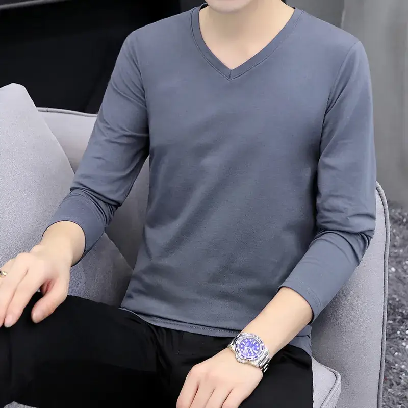 Men's White Long Sleeve T-Shirt with Elastic Waist - Image 11