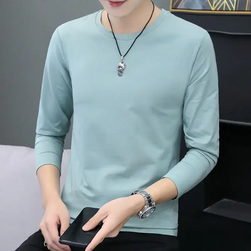Men's White Long Sleeve T-Shirt with Elastic Waist - Image 5
