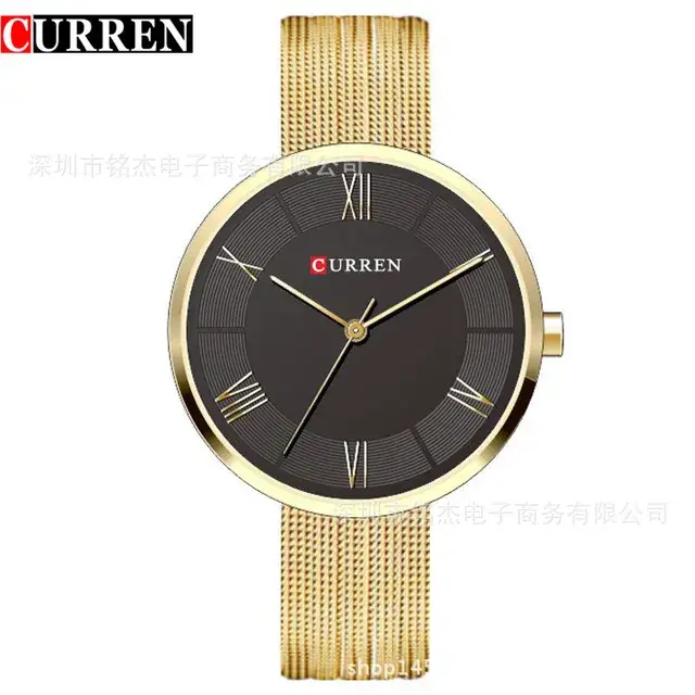 CURREN Women's Rose Gold Quartz Watch with Mesh Band - Image 2