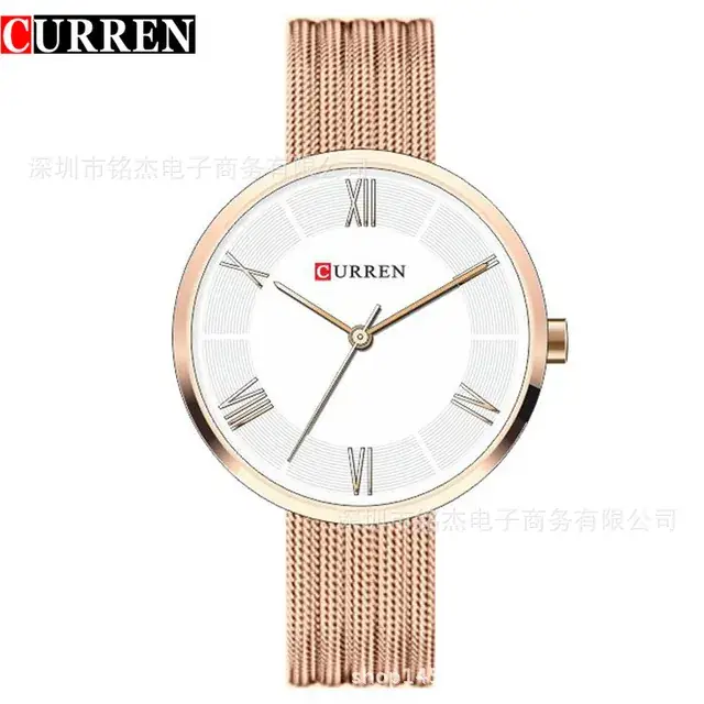 CURREN Women's Rose Gold Quartz Watch with Mesh Band - Image 3