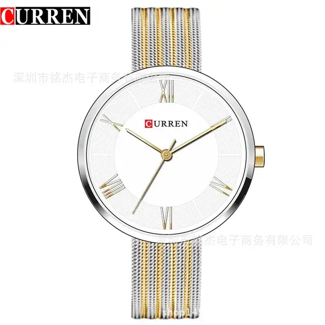 CURREN Women's Rose Gold Quartz Watch with Mesh Band - Image 4