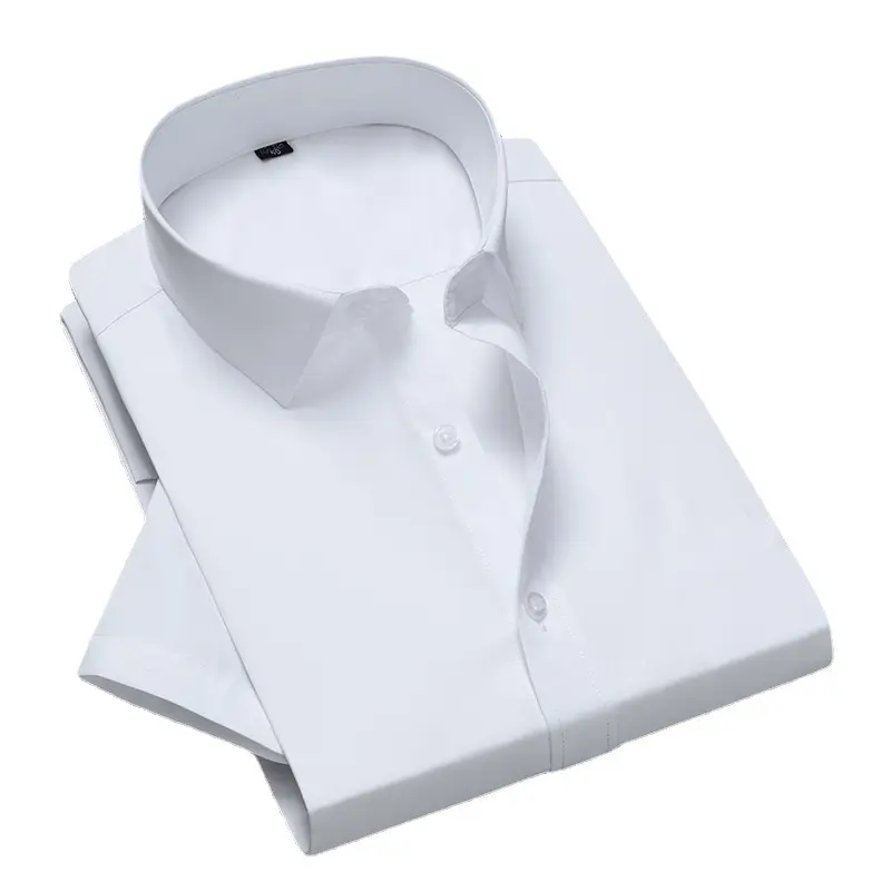 Men's White Slim Fit Cotton Shirt with Collar - Image 17