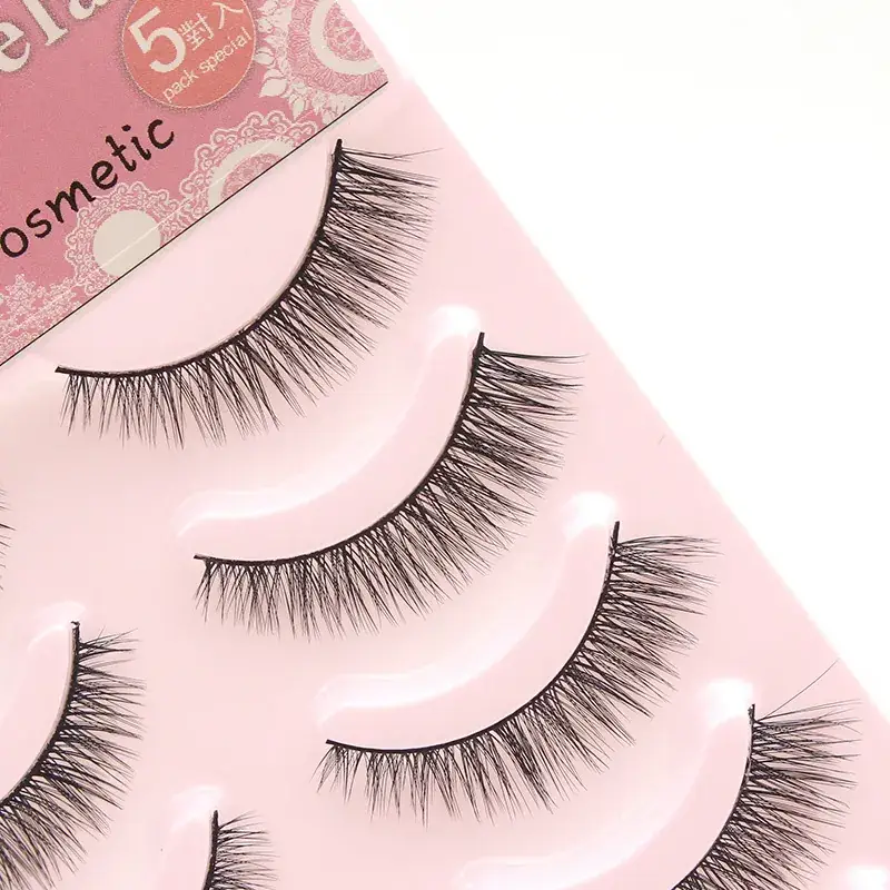 5B-4 Japanese False Eyelashes Natural Cross Short Sharpening - Image 3