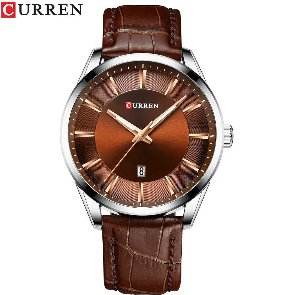 CURREN Men's Blue Leather Belt Watch Waterproof Calendar Quartz - Image 3