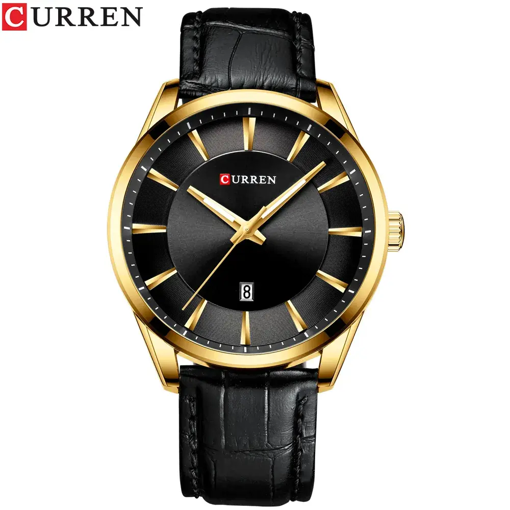 CURREN Men's Blue Leather Belt Watch Waterproof Calendar Quartz - Image 5