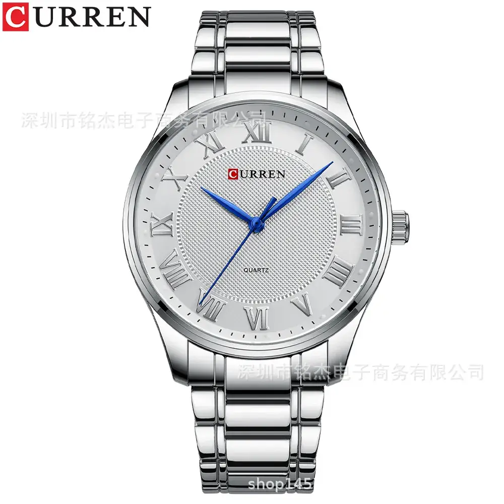 CURREN Men's Black Gold Roman Dial Quartz Watch - Image 3