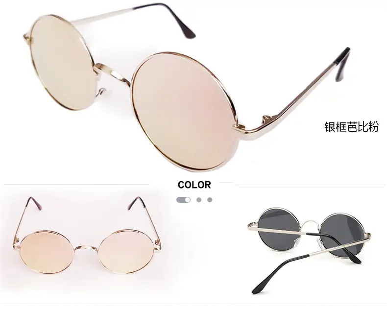 Men Anti-UV Round Sunglasses Metal Black — feature 18