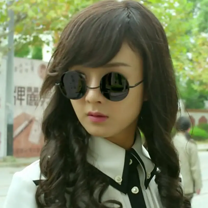 Men Anti-UV Round Sunglasses Metal Black — feature 20