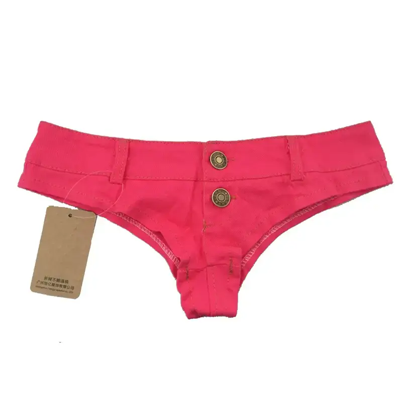 Hot Girl Denim Shorts Low Waist Super Sexy Pink